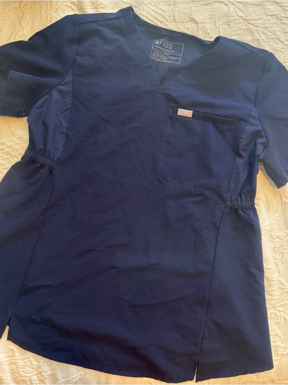 Figs Catarina Navy Maternity Scrub Top